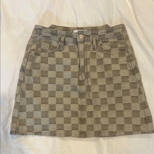 Plaid Tan Mini Skirt
